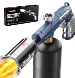 Powerful Propane Torch - kitchen torch with Adjustable Flame, 3272°F flame thrower for Sous Vide, Searing Steak, BBQ, Grill, Campfire Charcoal Starter