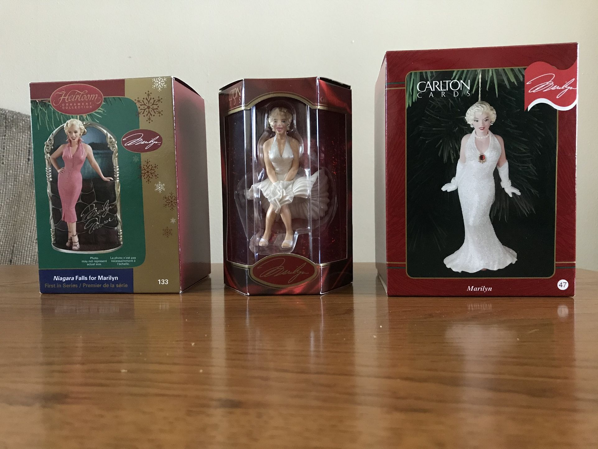 3 Marilyn Monroe Carlton Ornaments