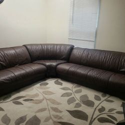 Beautiful Real Leather Sectional Couch/sofa $300 OBO Local Pickup Only