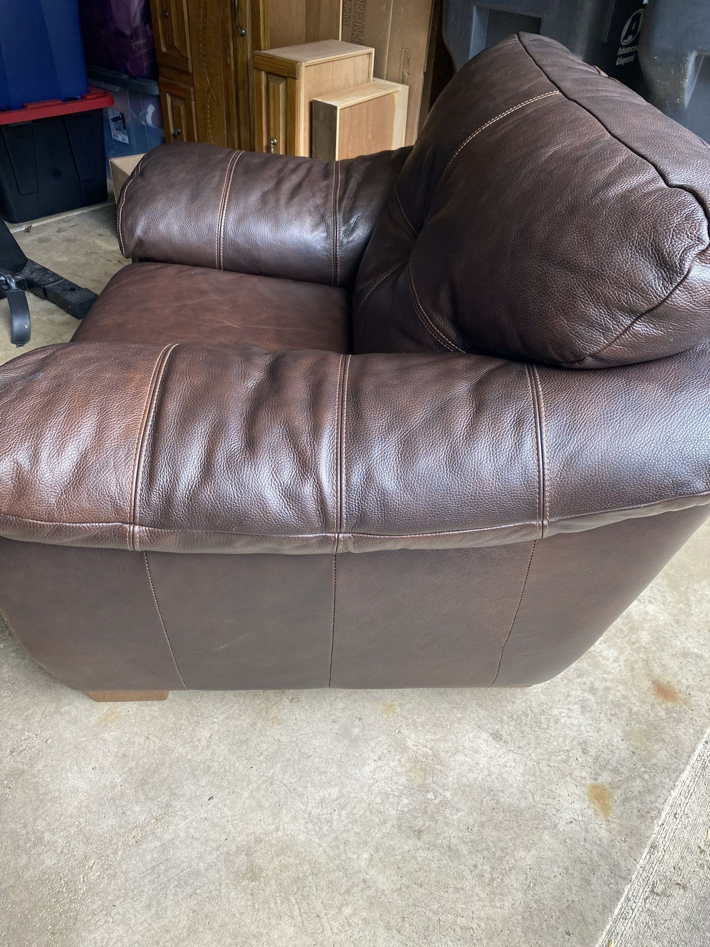 Leather Brown Oversized Chair
