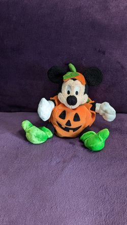 Disney Mickey Mouse Halloween Costume Pumpkin Bean Bag Exclusive Plush