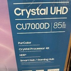 SAMSUNG 85-Inch Class Crystal UHD CU7000 Series PurColor, Object Tracking Sound Lite, Q-Symphony, 4K Upscaling, HDR, Gaming Hub, Smart TV with Alexa B