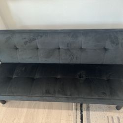 Kameron Twin 69" Wide Velvet Tufted Back Convertible Sofa futon by Mercury Row