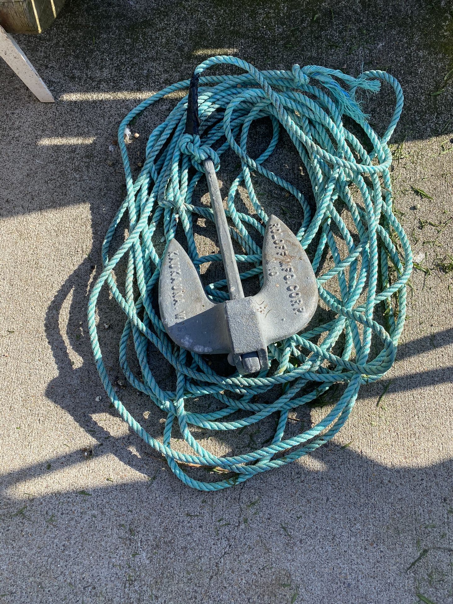 Photo 10 Pound Anchor And Rope Like New 15 Dollars Or Best Offer contact info removed