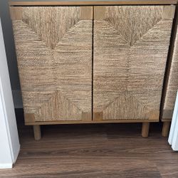 Nathan James storage Cabinet Brushed Light Brown-seagrass