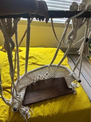 Macrame Woven Wooden Hanging Chair