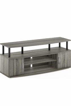 Furinno Jaya TV stand grey/black 19.6 inch 47.2 wide