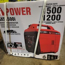 I POWER GAS 1500 WATTS INVERTER SUPER QUITE GENERATOR NEW 
