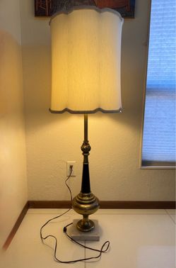 1960’s Wescal Brass Table Lamp Marble Base