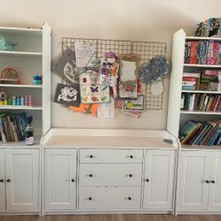 IKEA Hauge White Bookshelves And Cabinets 