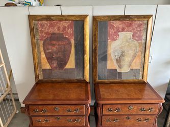 Pair of Framed Vase Art Prints