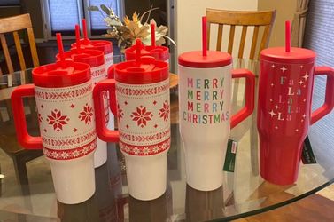 Brand new stainless steel 40 oz tumblers-$10 each or all 7 for $45. Price is firm. Higley and ray.