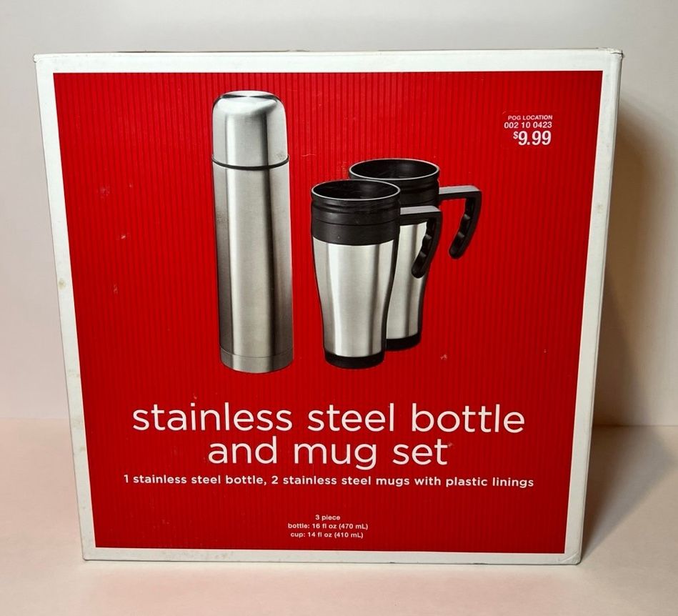 NEW stainless steel bottle and mug set