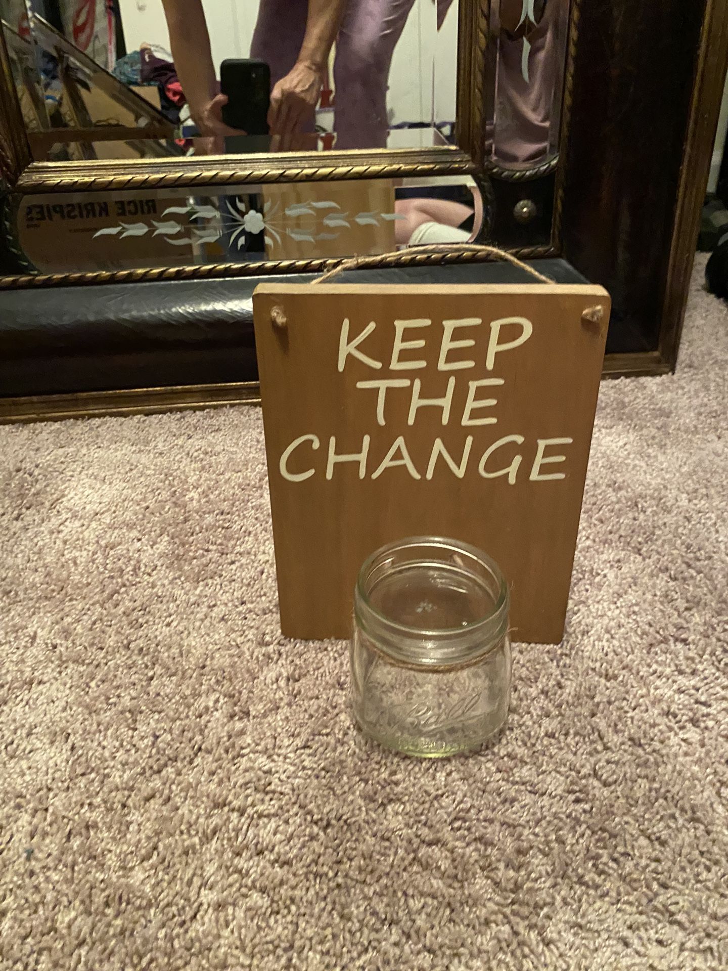 Keep The Change Jar With Wood