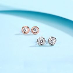 1.CARAT Diamond Moissanite Rose Gold Over Studs 