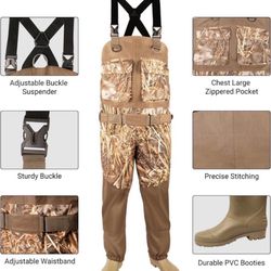 Brand New Camouflage Fishing, Waders Size Extra Large