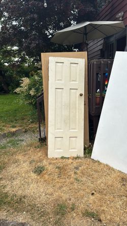 Hardwood Exterior Door - 76.5x28" with handle hardware