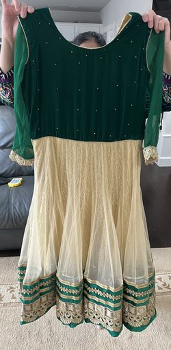 Green velvet Indian dress