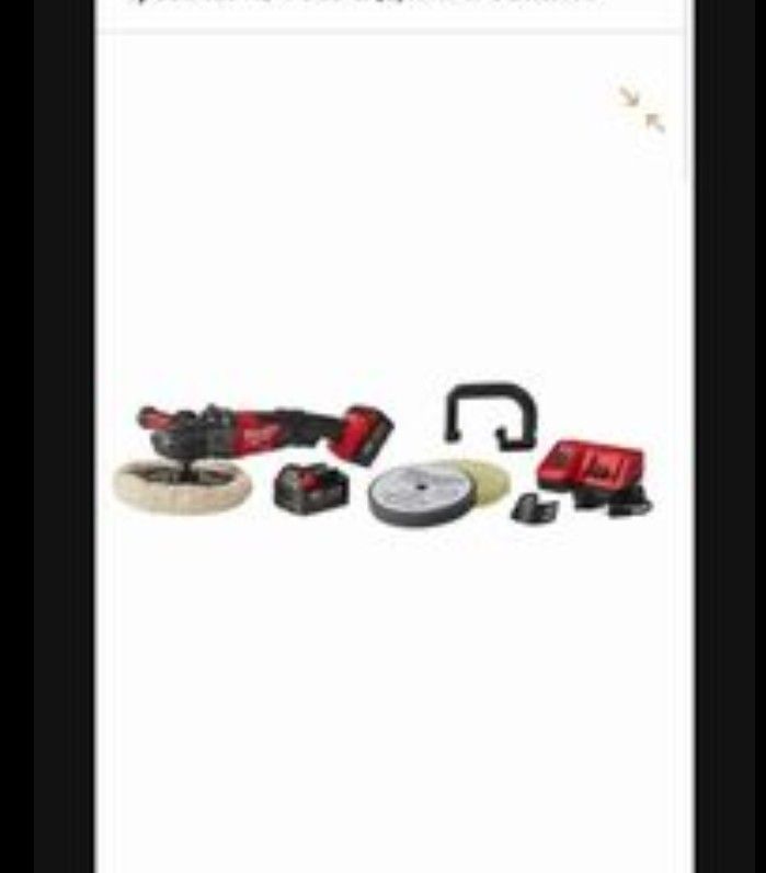 NEW Milwaukee M18 FUEL 18-Volt Cordless 7 in. Polisher Variable Speed Kit W/ Pads & (2) 5.0Ah Batteries, M18 CHARGER, $535.
With Milwaukee bag.