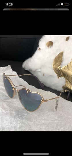 Miu Miu MU 55RS Scenique Butterfly Sunglasses Gold/Blue -Brand New!