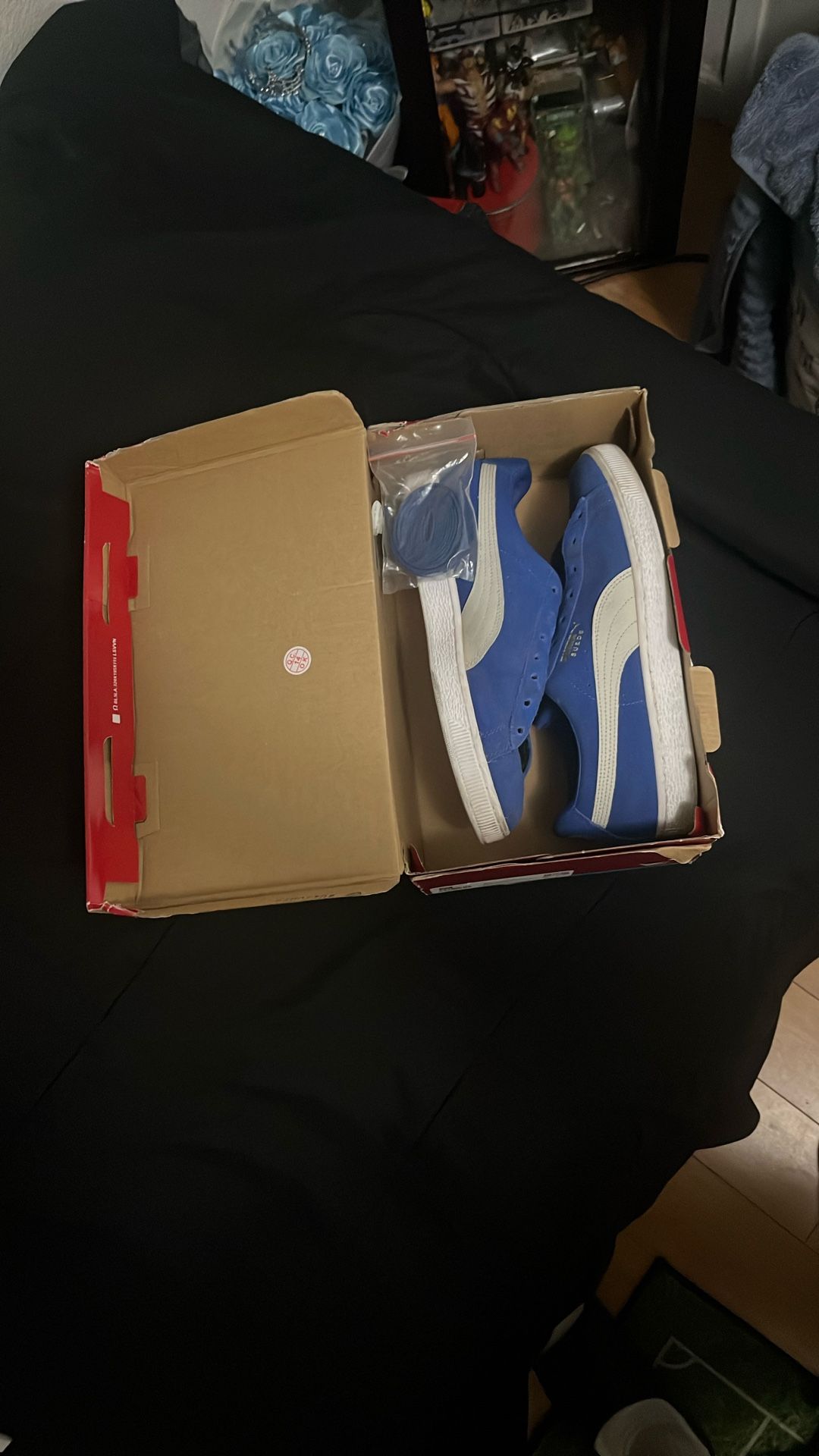 blue puma suede