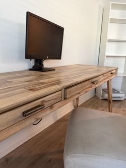 Solid Wood Desk with Drawers
