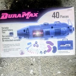DuraMax Variable Speed Rotary Tool Kit 40 Pieces with Carrying Case AQ25001G NEW