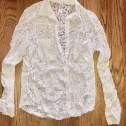 Jr. White Lace Aeropostale Shirt M