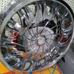 24" Starr chrome rims & tires 5-115/120. $10 take home layaway! Ulohos 2940 N Keystone Mon-Sat 10-6pm
