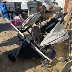 Grey Cold Double Stroller 