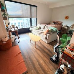 One year used sofa fits three people comfortably