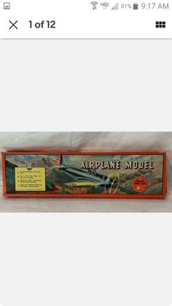 RARE 28" VINTAGE 1940's Model Airplane Curtiss Hawk P-36a - Complete New in Box