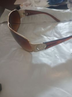 Versace Shield Sunglasses Gold Brown