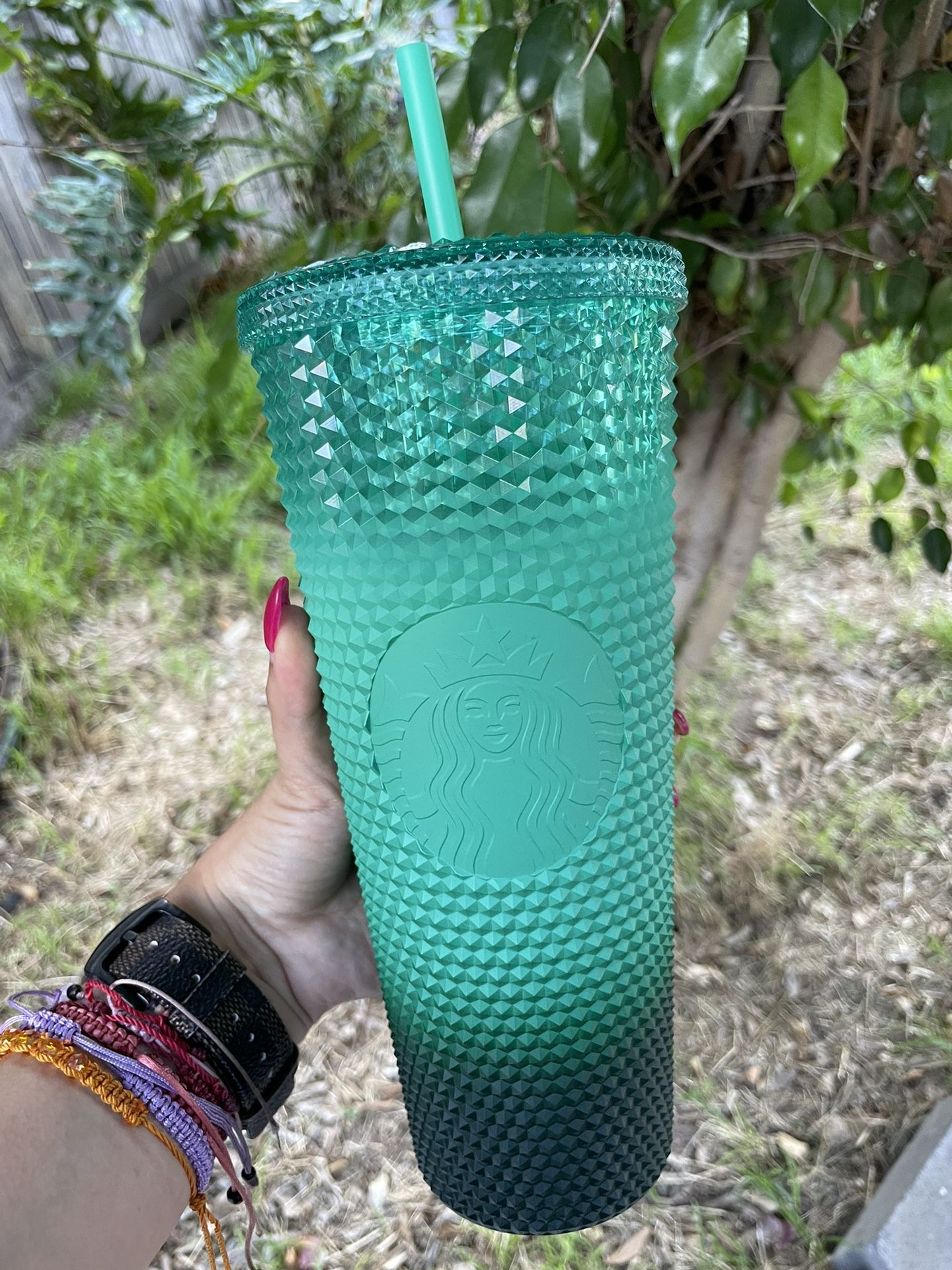 Venti Teal Ombr studded Starbucks Cup
