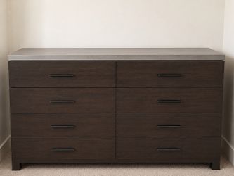 Restoration Hardware Solid Wood Dresser Set w/ Concrete Tops – Originally $8,000