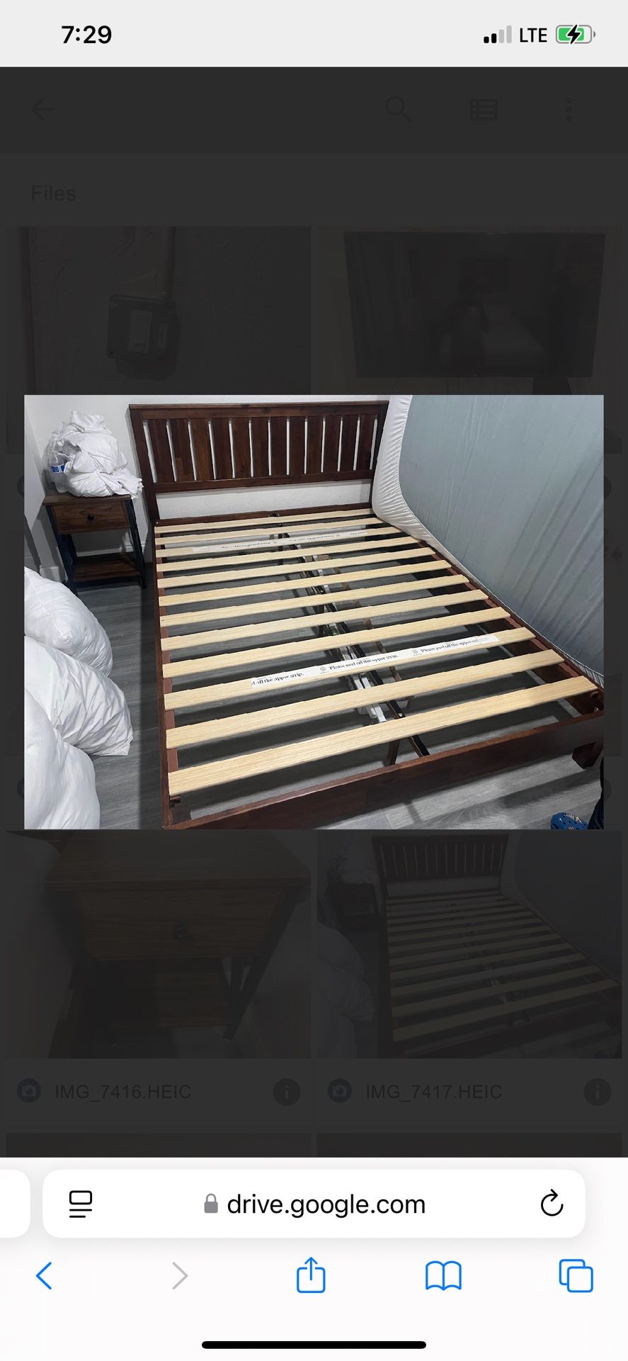 Wood Bed Frame Queen Sized
