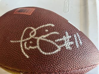 Phil Simms Autographed + Another Autograph NFL Football New York Giants