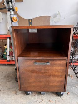 Wooden Cabinet With File Drawer Thumbnail