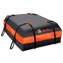 (3) MeeFar Car Roof Bag XBEEK Rooftop top Cargo Carrier Bag Waterproof 15 Cubic feet for All Cars with/Without Rack, Includes Anti-Slip Mat, 8 Reinfor