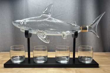Shark Shaped Glass Whiskey Decanters
