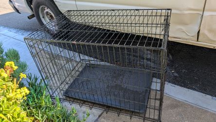 Folding wire dog cage animal kennel cat potty training house medium size