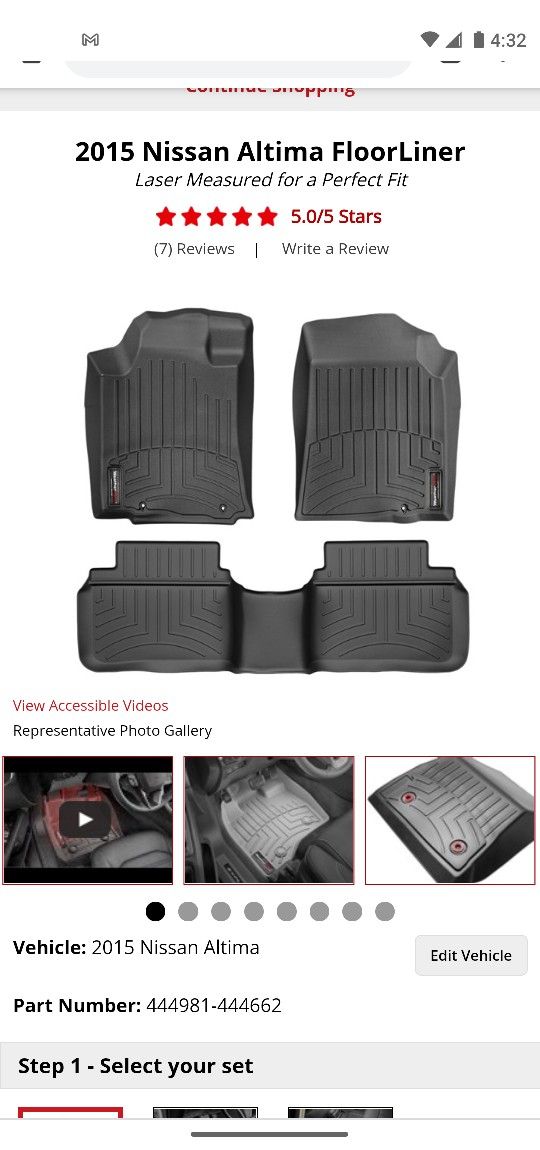NEW Nissan Altima Weather Tech Front And Back