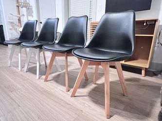 Set of 4 Modern Dining Chairs – 2 Black & 2 White