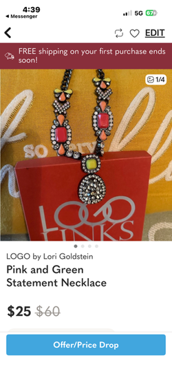 Pink and Green bold necklace. Yorktown And Staples Area