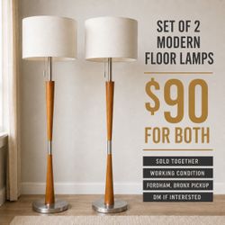 Matching Set of 2 Modern Floor Lamps