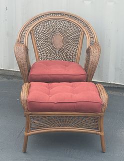 Pier 1 Rattan Chair and Ottoman Set $250 OBO