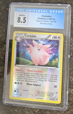 Clefable Plasma Storm Reverse Holo Pokemon Graded CGC 8.5 Grade