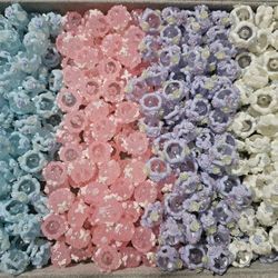 Painted Flower Bead Mix (4 colors) #2