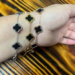 Black Four Leaf Clover Bracelet 