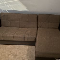 Versatile All-Brown Recliner Couch with Storage